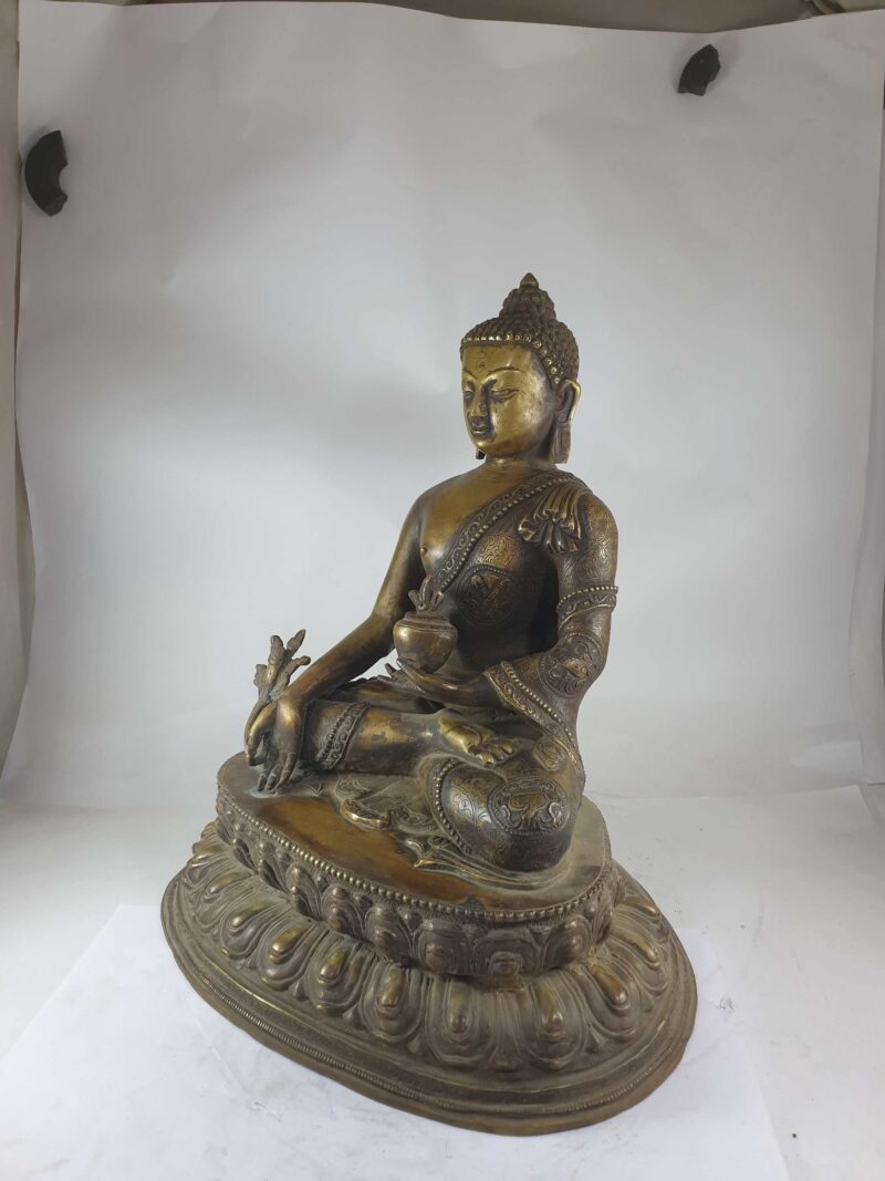 Buddhist Statue of Medicine Buddha (Bronze Finishing) - Image 4