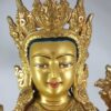 Buddhist Statue of Chenrezig, Full Gold Plated and Painted Face - Image 3