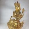 Buddhist Statue of Chenrezig, Full Gold Plated and Painted Face - Image 4