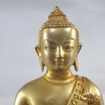 Buddhist Statue of Shakyamuni Buddha, Full Gold Plated - Image 3