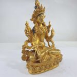 Buddhist Statue of White Tara, Full Gold Plated - Image 2