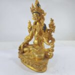 Buddhist Statue of White Tara, Full Gold Plated - Image 4