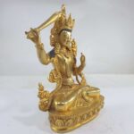 Buddhist Statue of Manjushri, Full Gold Plated - Image 2