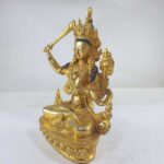 Buddhist Statue of Manjushri, Full Gold Plated - Image 3