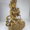 Buddhist Statue of White Tara – Full Gold Plated, Antique Finishing - Image 2