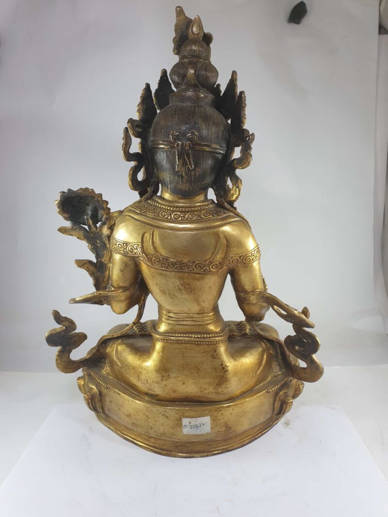 Buddhist Statue of White Tara – Full Gold Plated, Antique Finishing - Image 4