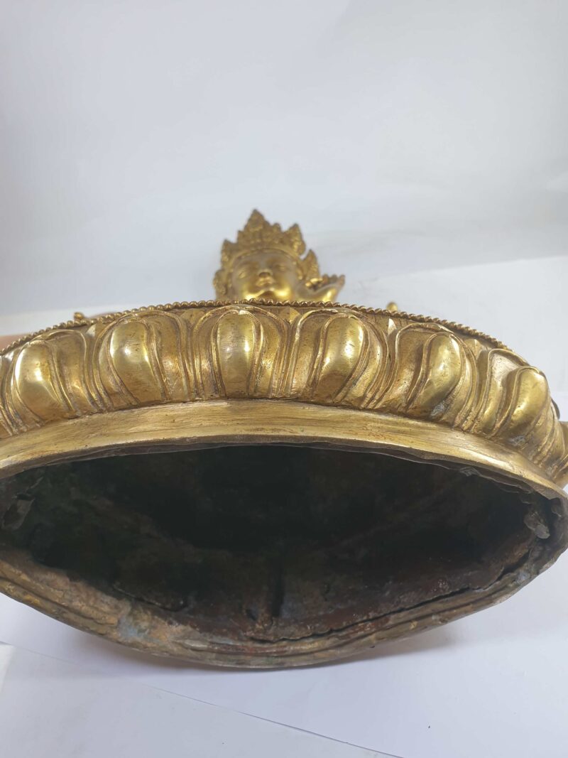 Buddhist Statue of White Tara – Full Gold Plated, Antique Finishing - Image 5