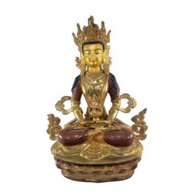 Buddhist Statue of Aparimita – Partly Gold-Plated with Painted Face (Chepame, Amitayus)