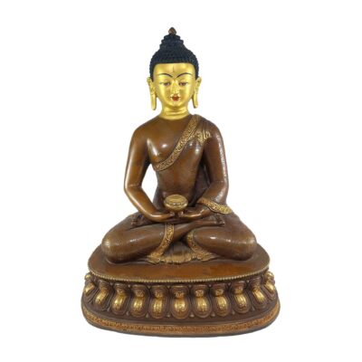 Amitabha Buddha Statue – Partly Gold Plated, Painted Face