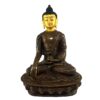Shakyamuni Buddha Statue – Chocolate Oxidized, Painted Face