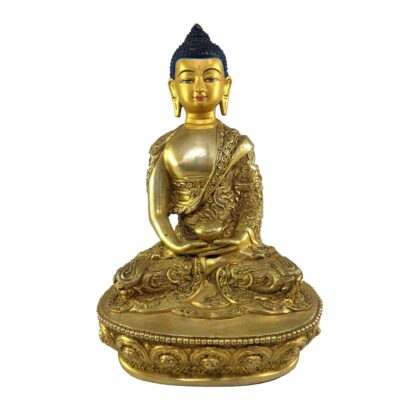Amitabha Buddha Statue – Gold Plated, Painted Face