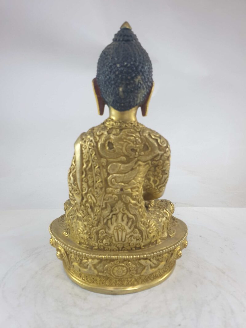 Amitabha Buddha Statue – Gold Plated, Painted Face - Image 4