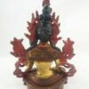 Buddhist Statue of White Tara – Partly Gold Plated, Painted Face - Image 4