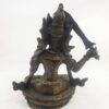Green Tara Statue – Old Stock, Partly Gold Plated, Gold-Painted Face - Image 4