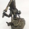 Green Tara Statue – Old Stock, Partly Gold Plated, Gold-Painted Face - Image 2