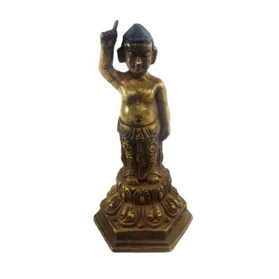 Miniature Statue of Baby Siddhartha Gautama – Bronze Finish