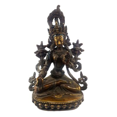 Buddhist Statue of White Tara – Chocolate Oxidized Finish
