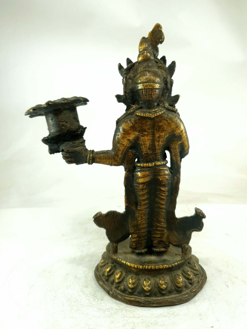 Buddhist Candle Stand – Antique Patina Finish - Image 4