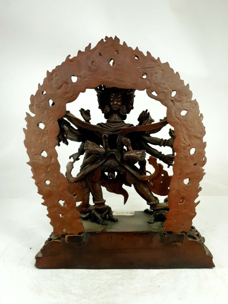Buddhist Statue of Chakrasamvara (Heruka) – Chocolate Oxidized - Image 4