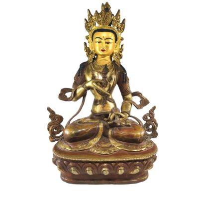 Buddhist Statue of Vajrasattva – Partly Gold-Plated, Painted Face