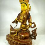Buddhist Statue of Vajrasattva – Partly Gold-Plated, Painted Face - Image 3