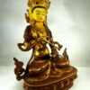 Buddhist Statue of Vajrasattva – Partly Gold-Plated, Painted Face - Image 2