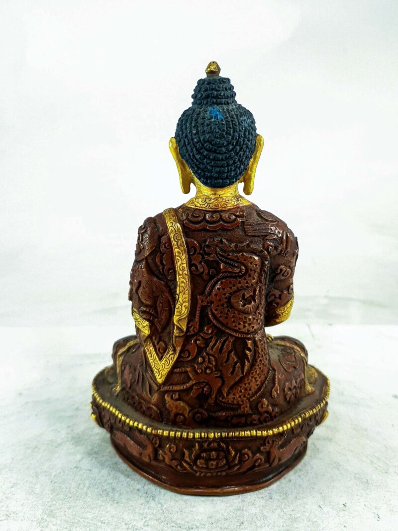 Buddhist Statue of Amitabha Buddha – Partly Gold-Plated, Painted Face - Image 4