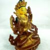 Buddhist Statue of Chenrezig – Partly Gold-Plated, Painted Face - Image 2