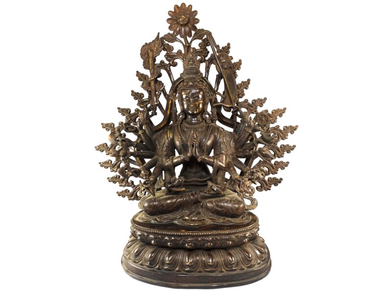 Buddhist Statue of Cundi – Chocolate Oxidized Finish