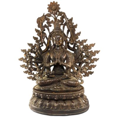Buddhist Statue of Cundi – Chocolate Oxidized Finish