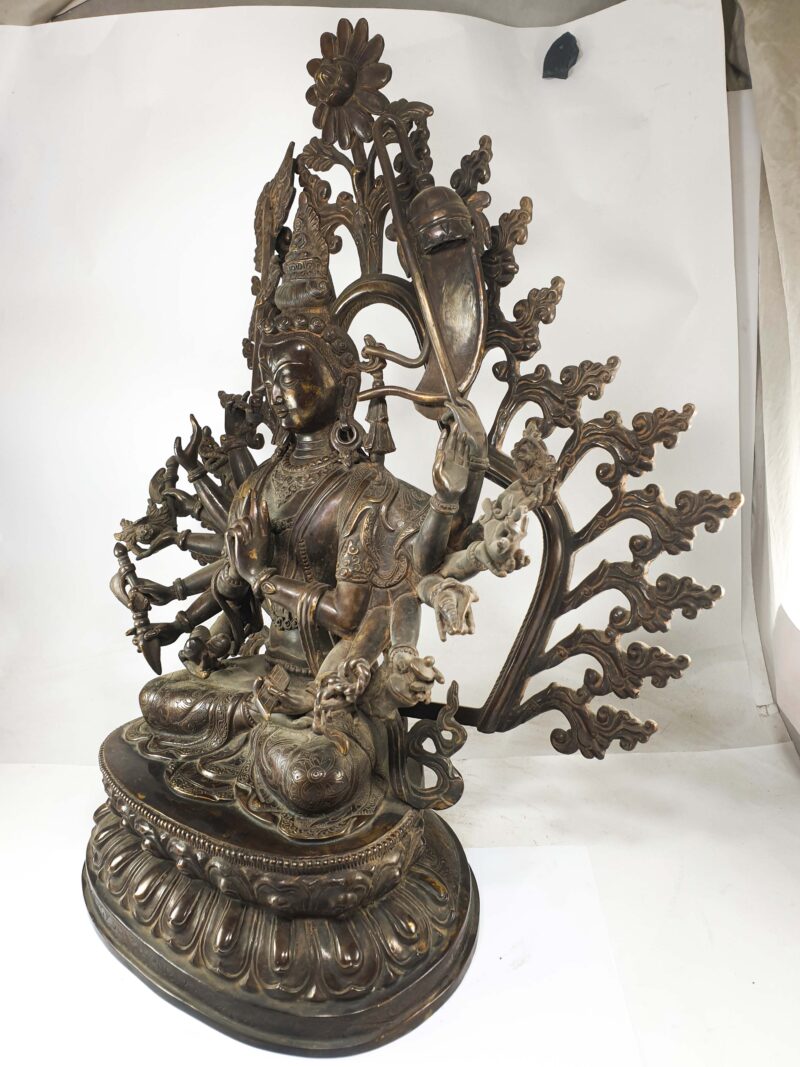 Buddhist Statue of Cundi – Chocolate Oxidized Finish - Image 3