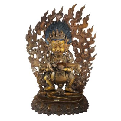 Buddhist Statue of Mahakala Panjaranatha – Chocolate Oxidation Finish