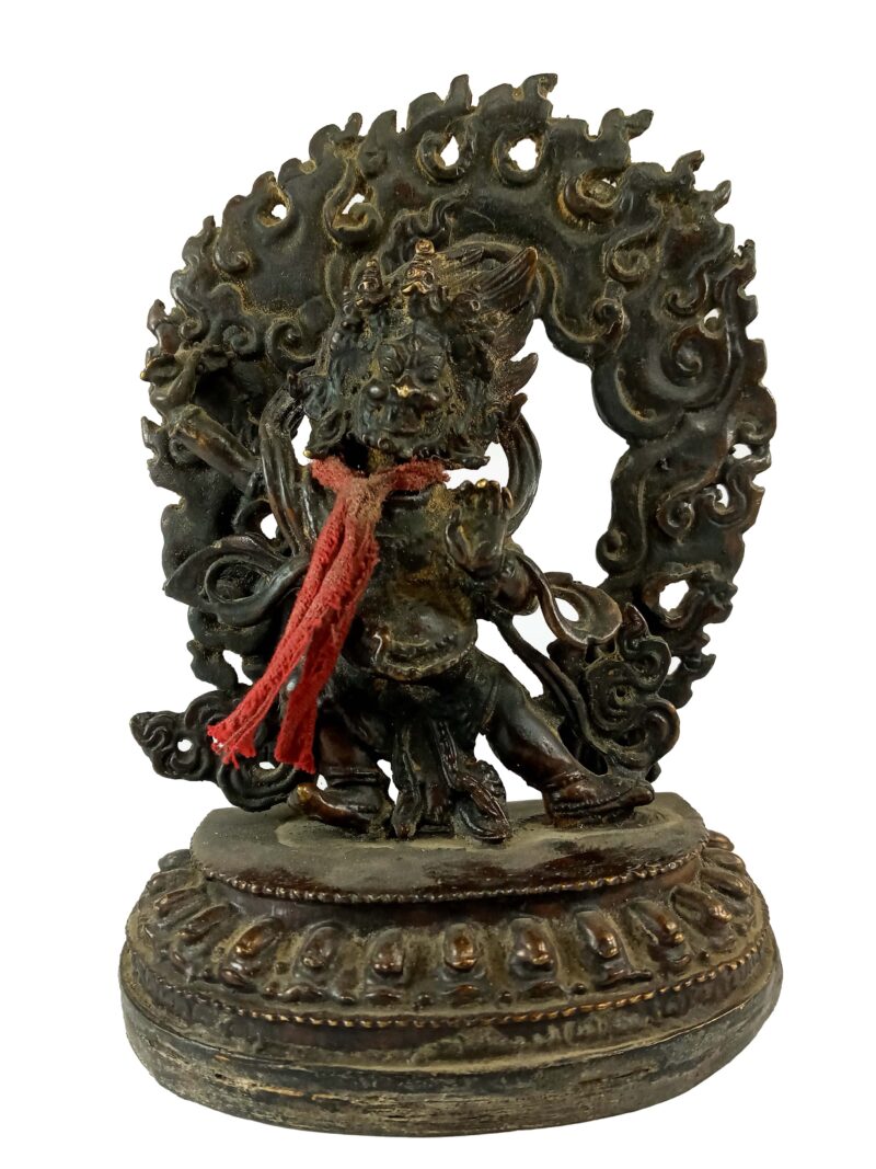 Buddhist Statue of Vajrapani – Chana Dorje, Antique Patina Finish - Image 3