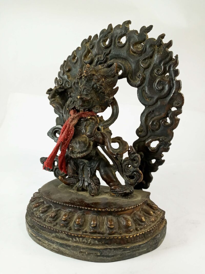 Buddhist Statue of Vajrapani – Chana Dorje, Antique Patina Finish - Image 4