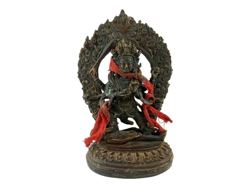 Buddhist Statue of Mahakala Four Arms – Antique Finishing
