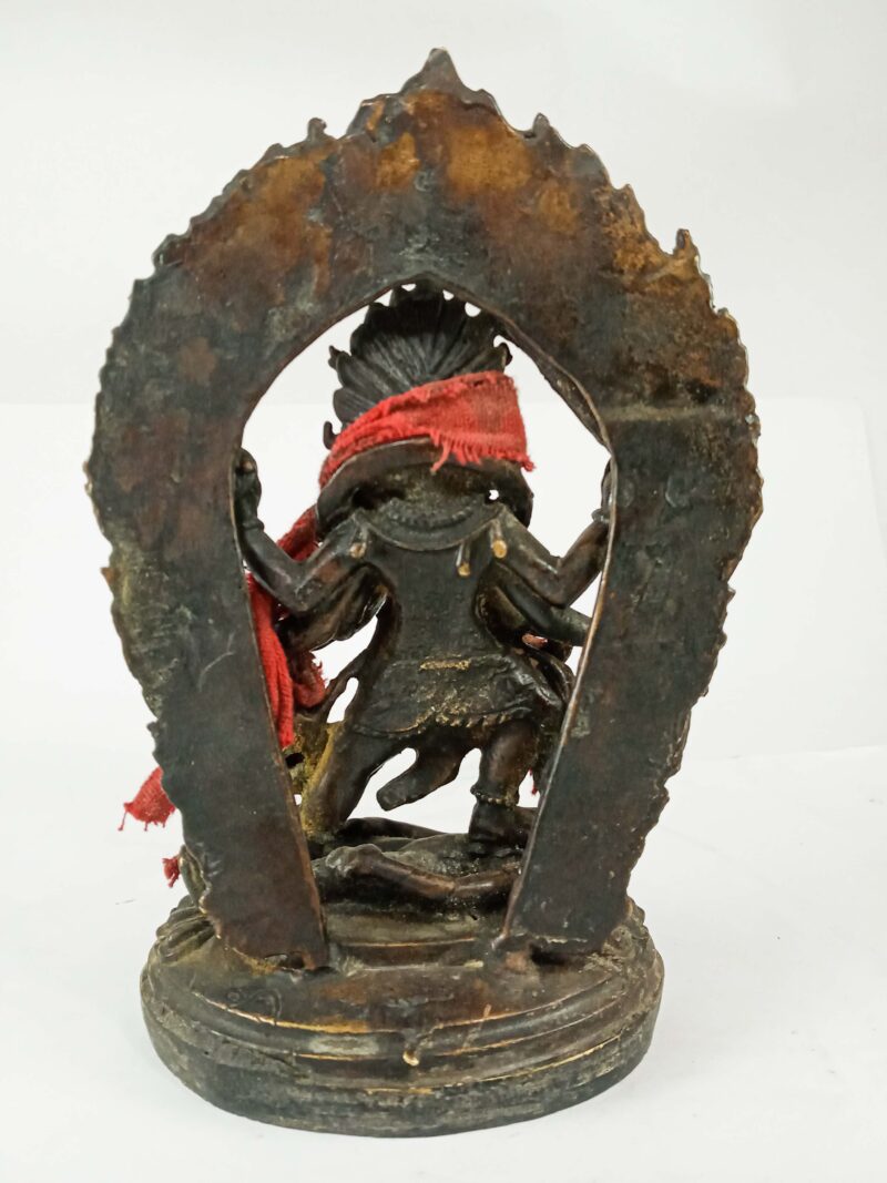 Buddhist Statue of Mahakala Four Arms – Antique Finishing - Image 5