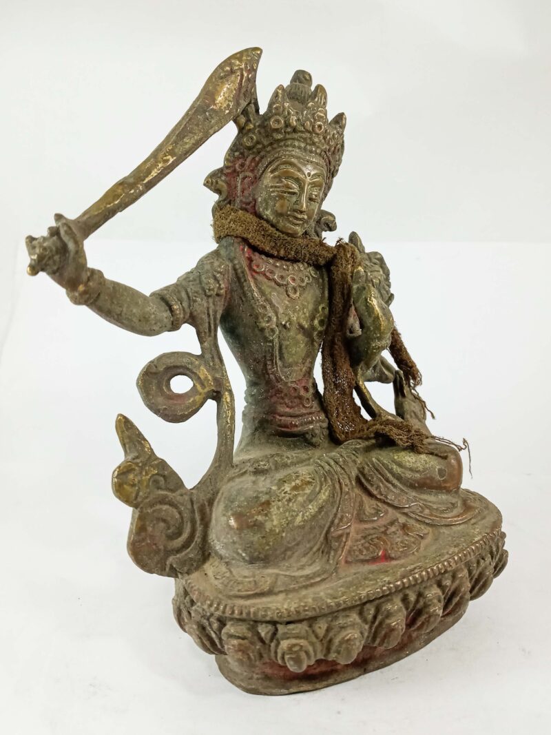 Buddhist Statue of Manjushri – Antique Finishing - Image 2