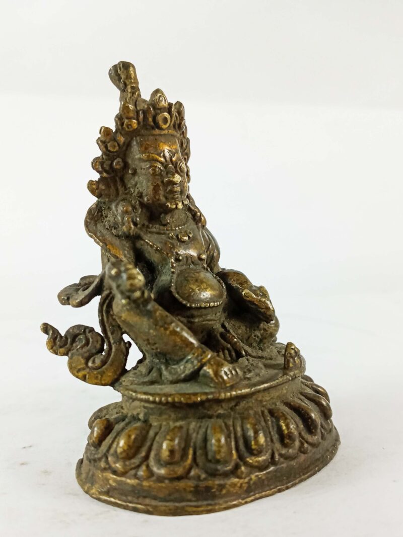 Buddhist Statue of Yellow Jambhala – Antique Finishing - Image 2