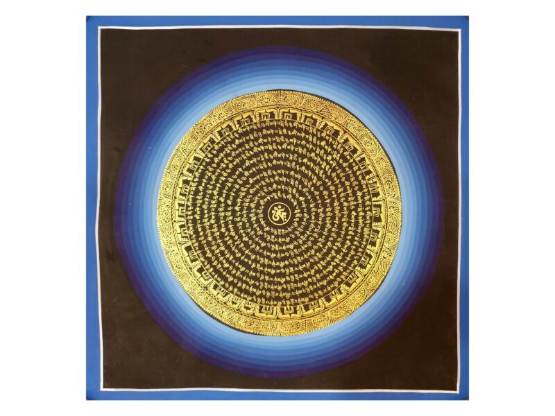 Stock Clearance – Hand-Painted Mantra Mandala (Square Mandala)