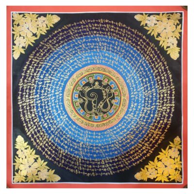 Stock Clearance – Hand-Painted Mantra Mandala (Square Mandala)