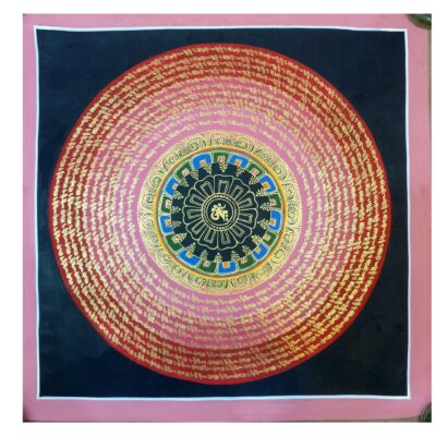 Stock Clearance – Hand-Painted Mantra Mandala (Square Mandala)