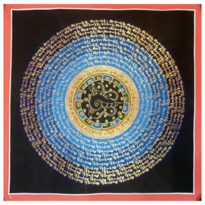 Stock Clearance – Hand-Painted Mantra Mandala (Square Mandala)
