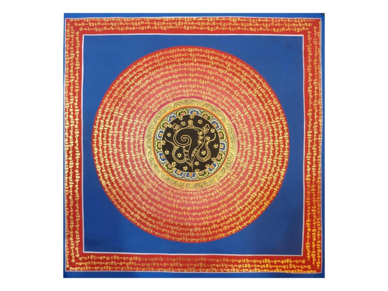 Stock Clearance – Hand-Painted Mantra Mandala (Square Mandala)
