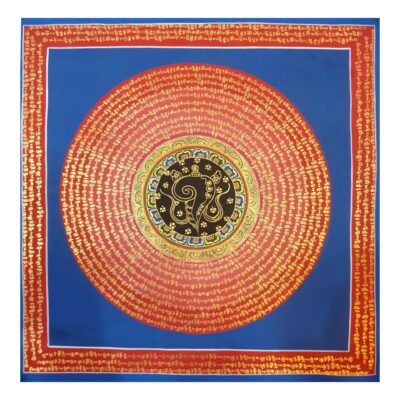 Stock Clearance – Hand-Painted Mantra Mandala (Square Mandala)