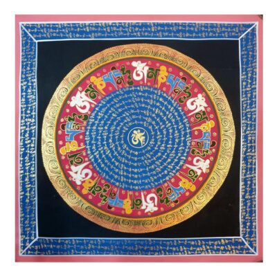 Stock Clearance – Hand-Painted Mantra Mandala (Square Mandala)