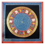 Stock Clearance – Hand-Painted Mantra Mandala (Square Mandala)
