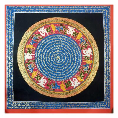 Stock Clearance – Hand-Painted Mantra Mandala (Square Mandala)