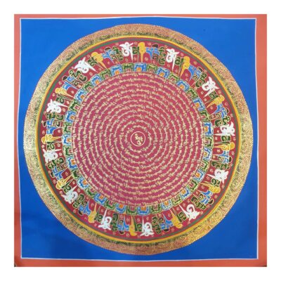 Stock Clearance – Buddhist Hand-Painted Mantra Mandala (Square Mandala)