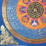 Stock Clearance – Buddhist Hand-Painted Mantra Mandala (Heavily Detailed, Square Mandala) - Image 4