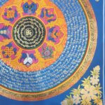 Stock Clearance – Buddhist Hand-Painted Mantra Mandala (Heavily Detailed, Square Mandala) - Image 5